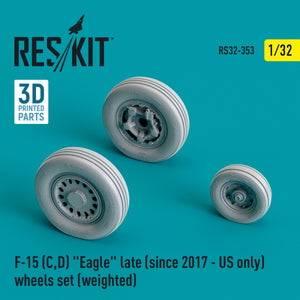 RESKIT RS32-0353 F-15 (C,D) EAGLE LATE (DEPUIS 2017 - ÉPISODE UNIQUEMENT AUX ÉTATS-UNIS) JEU DE ROUES (LESTÉ) (RÉSINE ET IMPRESSION 3D) 1/32