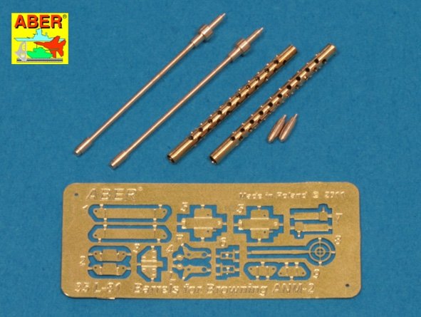 Aber 35L-081 Jeu de 2 canons standard pour mitrailleuses d'avion américaines cal .50 Browning ANM2 (1/35)