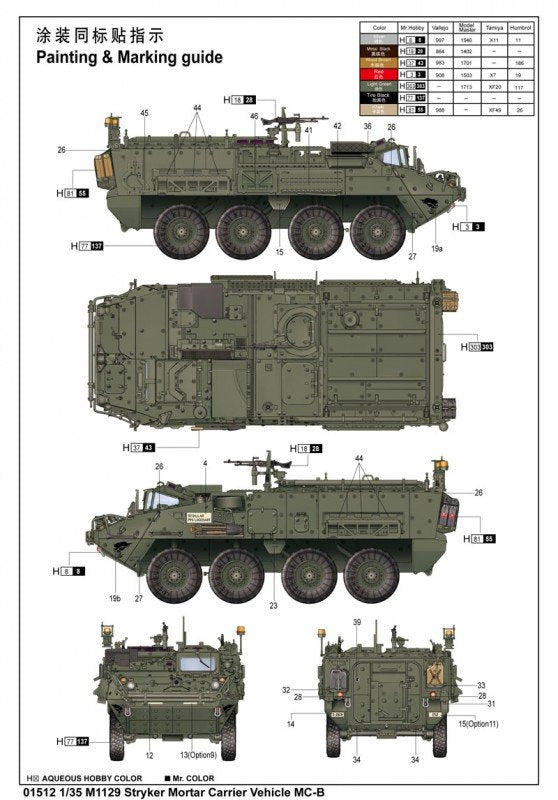 Trumpeter 01512 M1129 Stryker Mortar Carrier Vehicle (MC-B) 1/35 – immagine 2