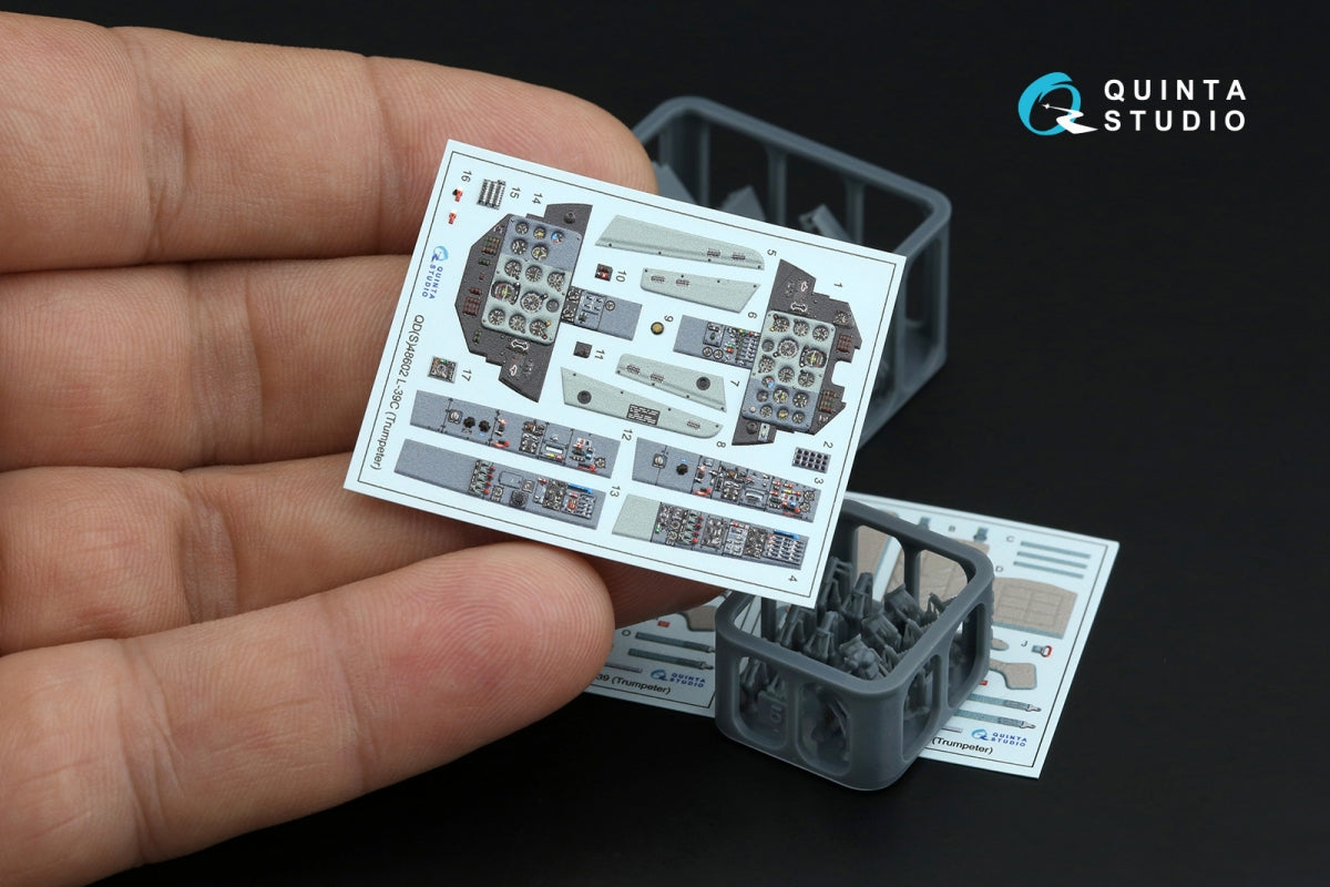 Quinta Studio QD+48602 L-39C 3D-Printed &amp; coloured Interior on decal paper ( Trumpeter )( with 3D-printed resin parts ) 1/48