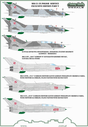 Décalcomanies ModelMaker D48154 MiG-21 en service polonais, édition exclusive partie V 1/48 – image 3