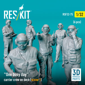 RESKIT RSF32-0076 « Une journée chargée » : l’équipage du porte-avions sur le pont (scène 1) (6 pièces) (Impression 3D) 1/32 – immagine 2