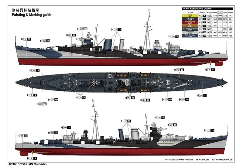 Trumpeter 05363 HMS Colombo 1/350 – immagine 3