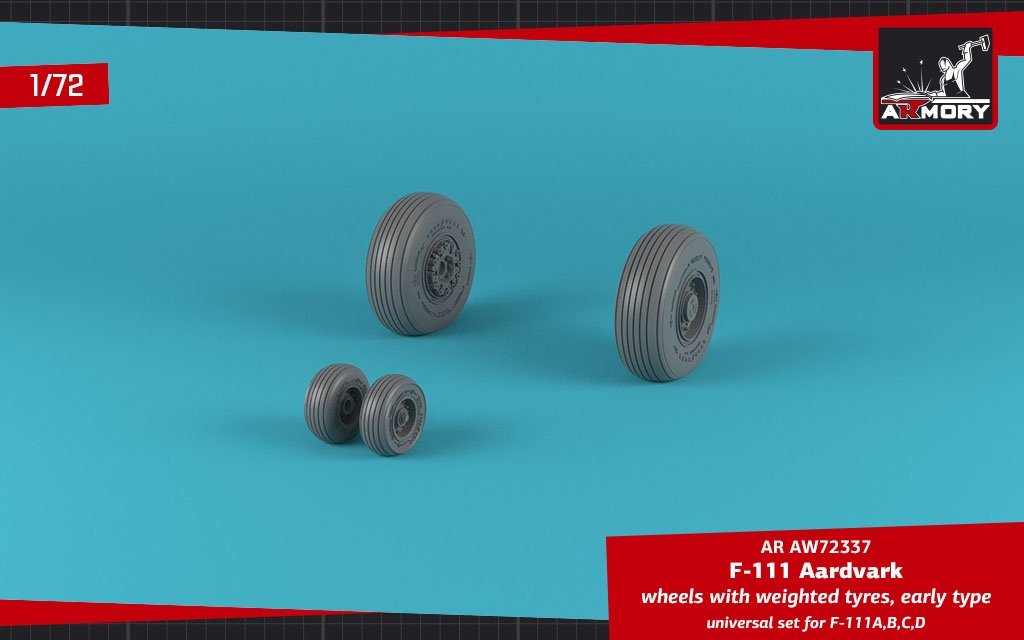 Armory Models AW72337 F-111A/B/C/D Aardvark wheels w/ weighted tires 1/72 – zdjęcie 4