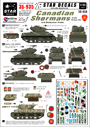 Star Decals 35-935 Chars Sherman canadiens pendant la guerre de Corée 1/35