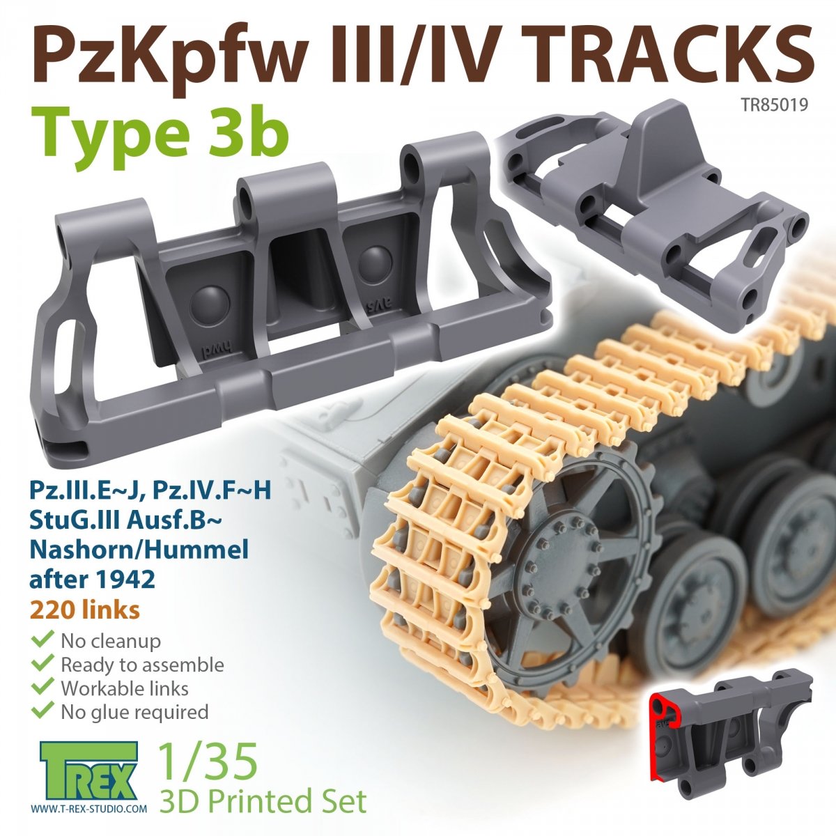 T-Rex Studio TR85019 PzKpfw.III/IV Chenilles Type 3b 1/35