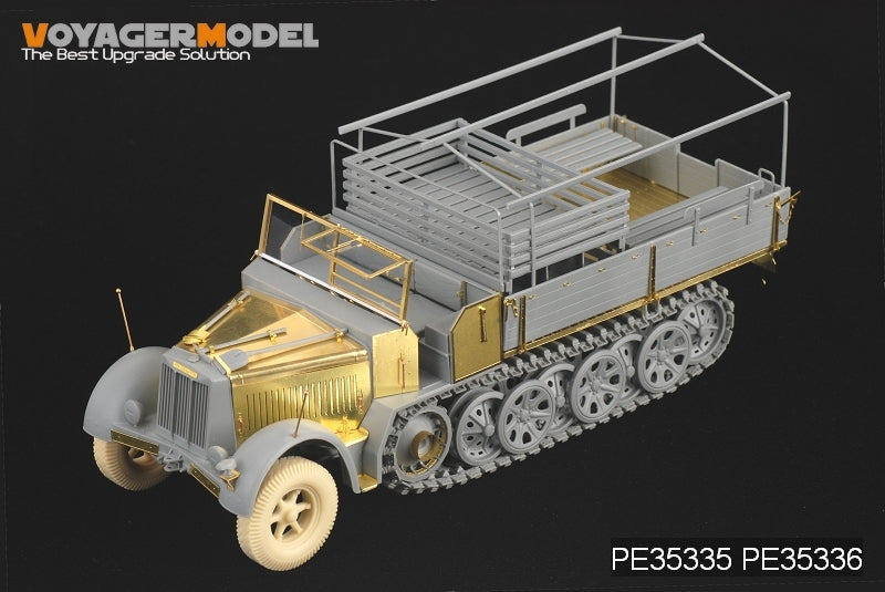 Maquette Voyager PE35335 Sd.Kfz.7 8t allemand de la Seconde Guerre mondiale, production tardive, pour DRAGON 6562, échelle 1/35 – imagen 2