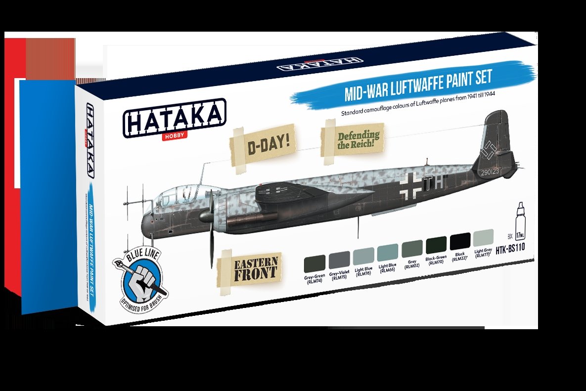 Hataka HTK-BS110 Ensemble de peinture Luftwaffe de mi-guerre (8x17 ml) – imagen 2