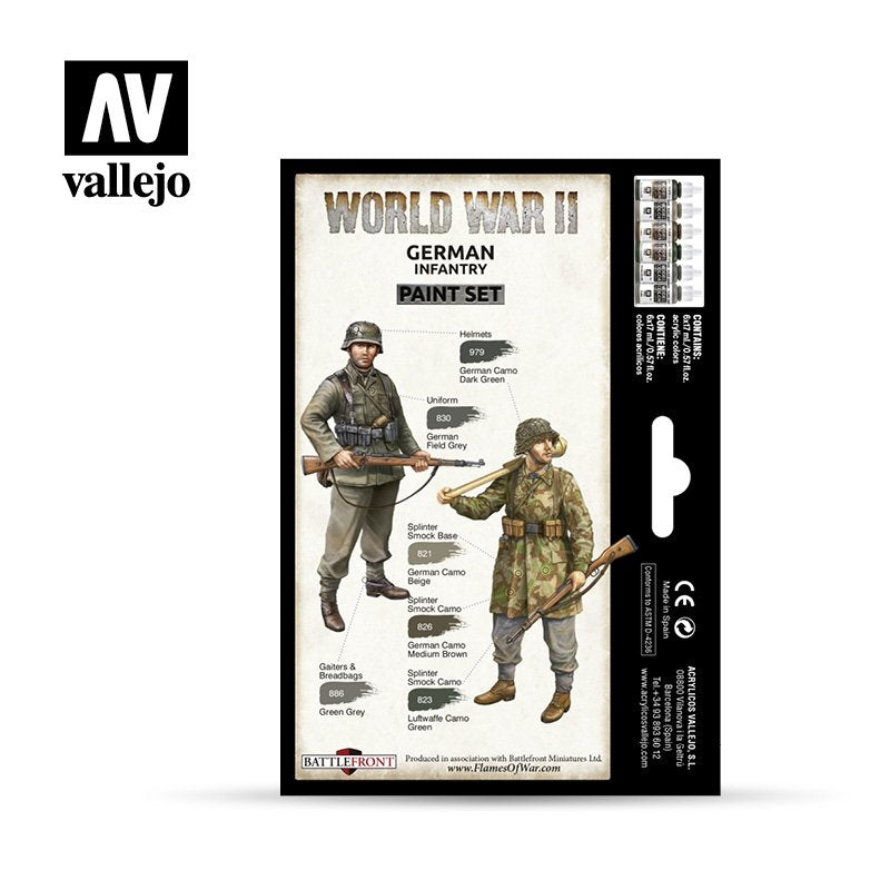 Vallejo 70206 Infanterie allemande de la Seconde Guerre mondiale 6x17ml  – image 2