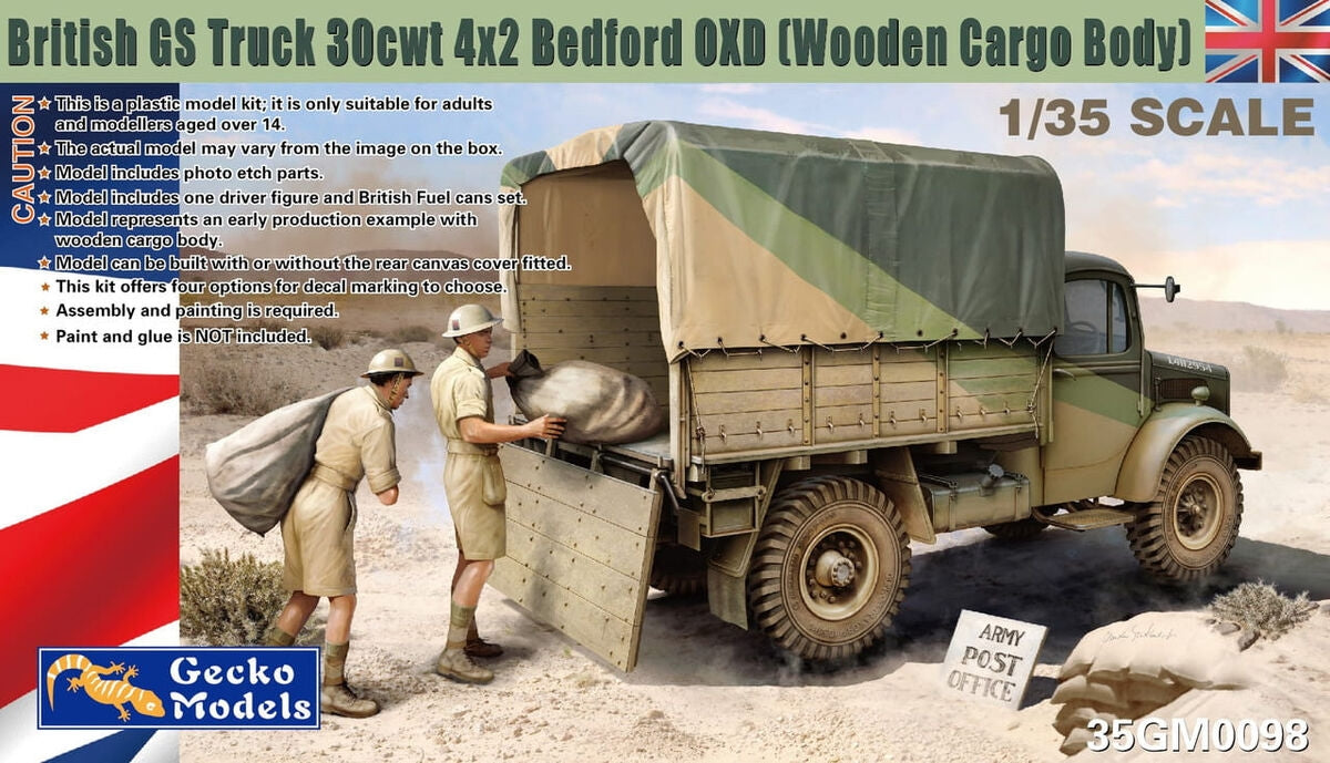 Gecko Models 35GM0098 British GS Truck 30cwt 4x2 Bedford OXD Wooden Cargo Body 1/35