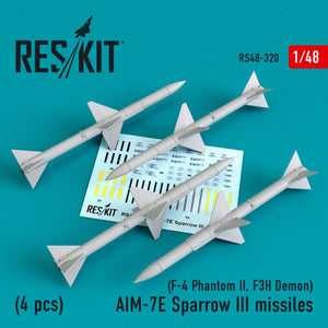 RESKIT RS48-0320 MISSILES AIM-7E SPARROW III (4 PIÈCES) 1/48