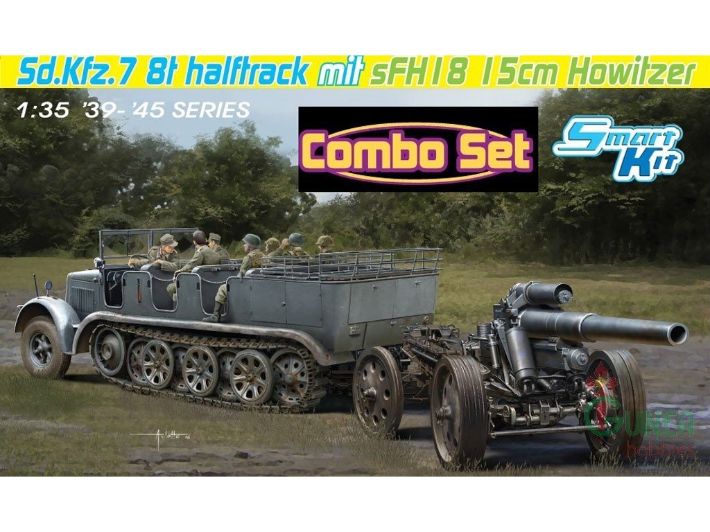 Dragon 6918 Sd.Kfz 7 8ton Halftrack avec obusier sFH18 15cm 1/35
