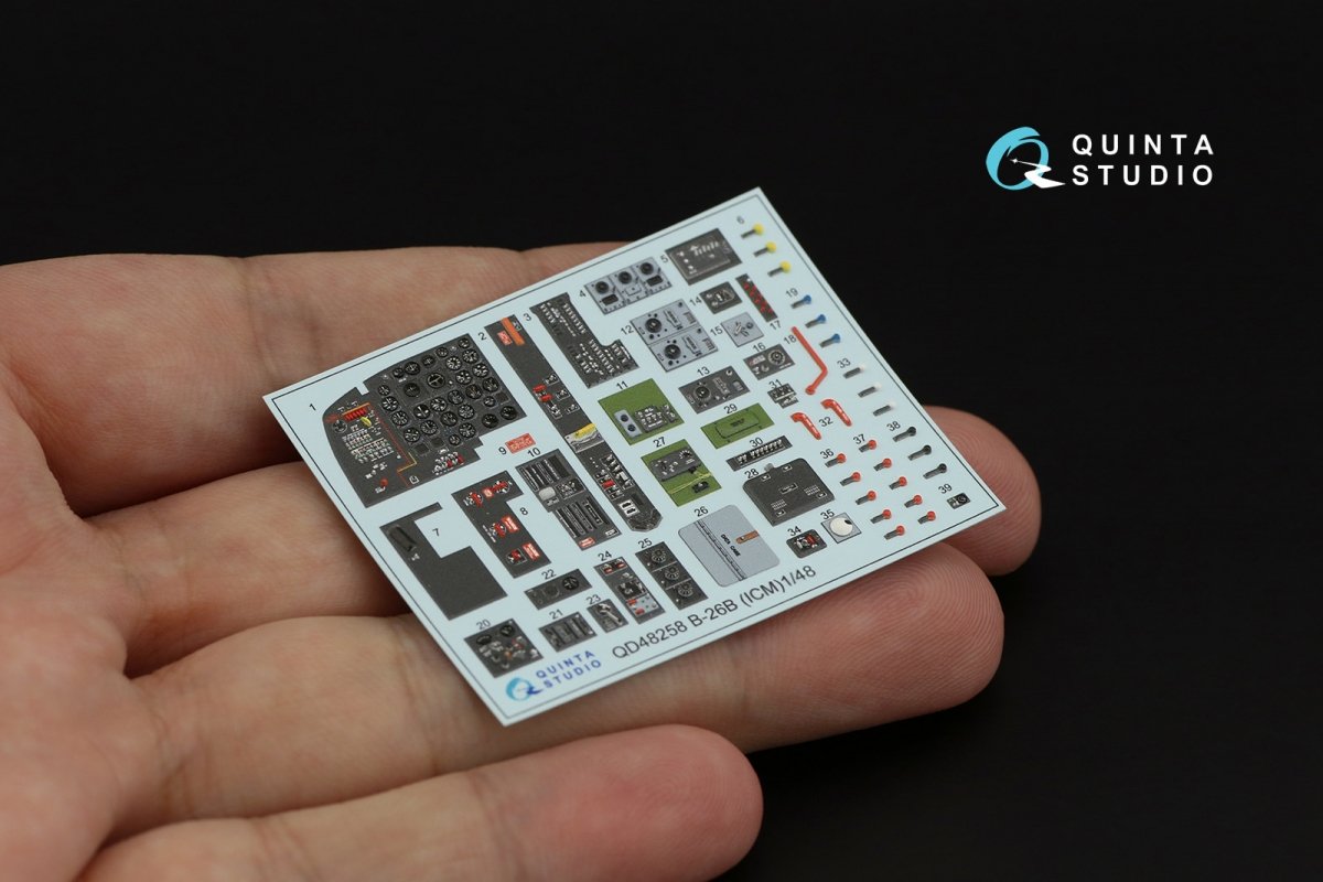 Intérieur imprimé en 3D et coloré sur papier décalcomanie Quinta Studio QD48258 A(B)-26B (ICM) 1/48 – immagine 4