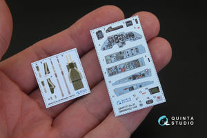 Intérieur imprimé en 3D et coloré sur papier décalcomanie Quinta Studio QD48173 Su-33 (pour kit Minibase) 1/48 – immagine 2