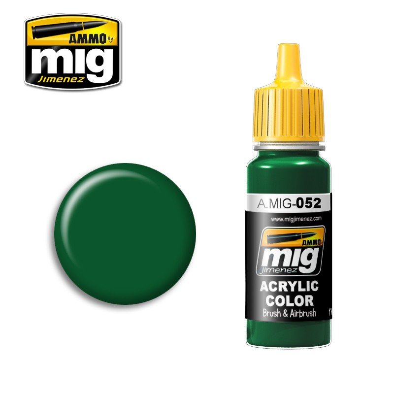 Munitions de Mig Jimenez 0052 VERT PROFOND 17ml.