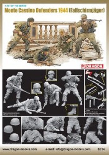 Dragon 6514 Monte Cassino Defenders 1944 Fallschirmjager (4 Figures Set) 1/35 – zdjęcie 2