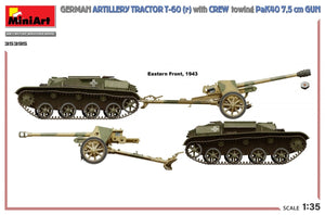 MiniArt 35395 Tracteur d&amp;#39;artillerie allemand T-60(r) et son équipage remorquant un canon PaK40 1/35 – imagen 5