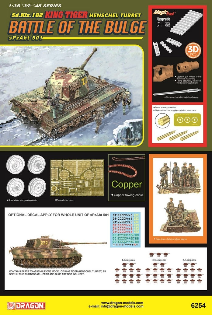 Dragon 6254 Sd.Kfz. Tourelle 182 King Tiger Henschel (1/35)