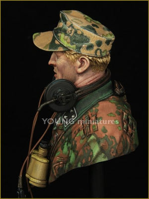 Young Miniatures YM1851 Officier de char SS allemand WAFFEN, Seconde Guerre mondiale, échelle 1/10  – immagine 3