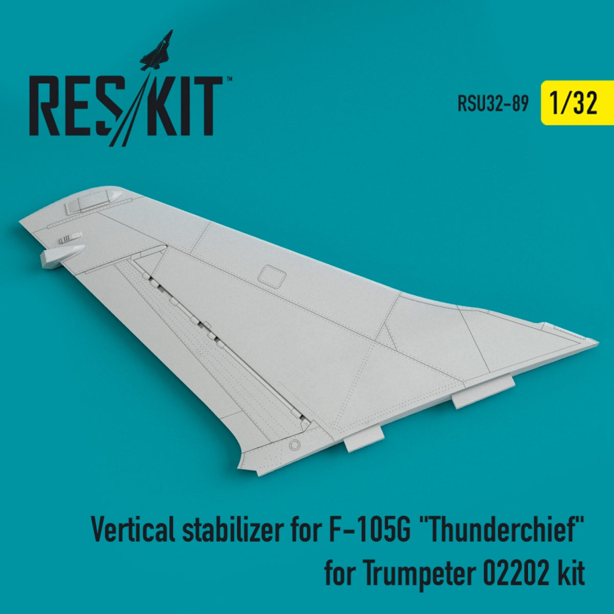 STABILISATEUR VERTICAL RESKIT RSU32-0089 POUR F-105G « THUNDERCHIEF » POUR KIT TRUMPETER 02202 1/32