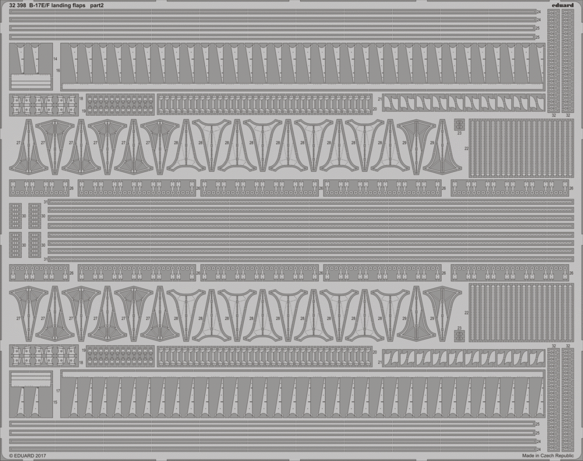 Volets d&amp;#39;atterrissage Eduard 32398 B-17E/F HK MODELS 1/32 – Bild 2