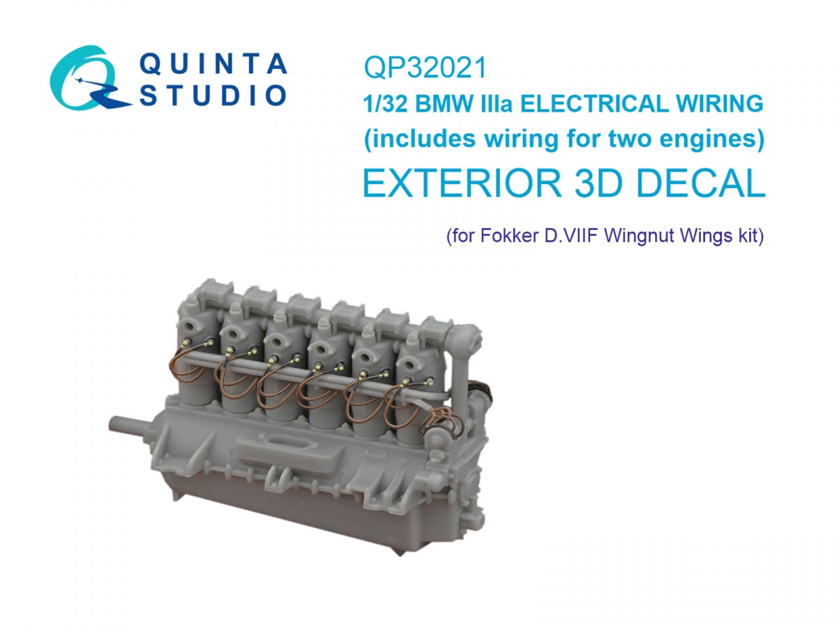 Quinta Studio QP32021 BMW III Câblage électrique, pour Fokker D.VIIF (Wingnut Wings) 1/32
