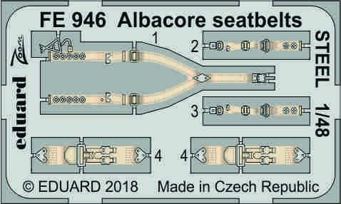 Ceintures de sécurité Eduard FE946 Albacore en acier, échelle 1/48, TRUMPETER