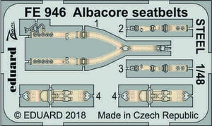 Ceintures de sécurité Eduard FE946 Albacore en acier, échelle 1/48, TRUMPETER