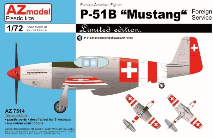 Maquette AZ7514 P-51B Mustang Services étrangers 1/72