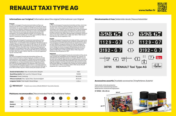 Heller 30705 Renault Taxi Type AG 1/24