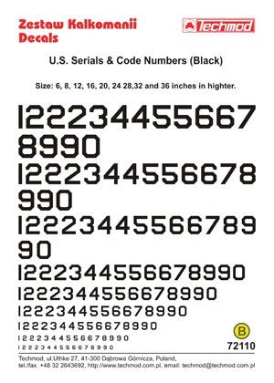 Techmod 72110 - U.S. Serial &amp;amp; Code Numbers 1/72 – zdjęcie 2