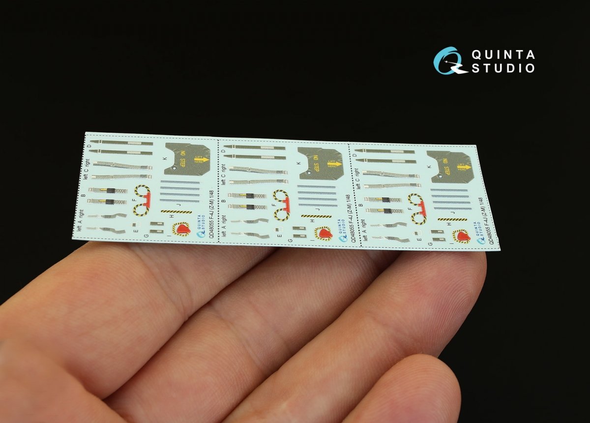 Intérieur imprimé en 3D et coloré sur papier décalcomanie Quinta Studio QD48055 F-4J (pour kit ZM SWS) 1/48 – immagine 3