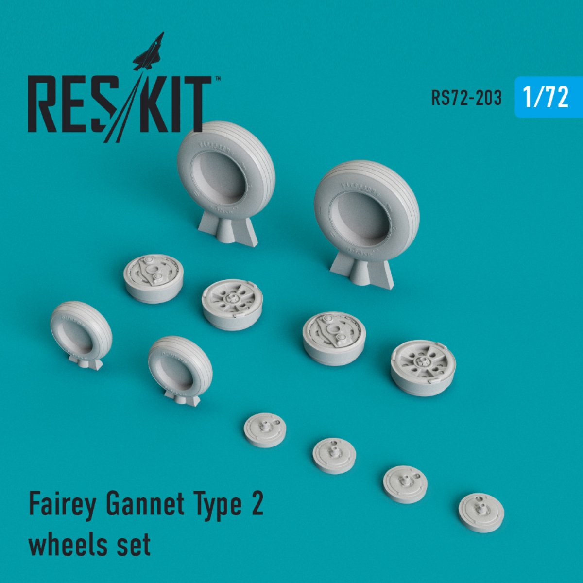 RESKIT RS72-0203 FAIREY GANNET TYPE 2 ENSEMBLE DE ROUES 1/72