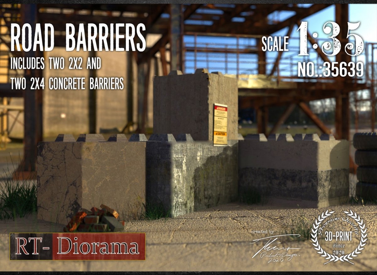 RT-Diorama 35639-K Barrières routières (2x2 et 2x4) 1/35