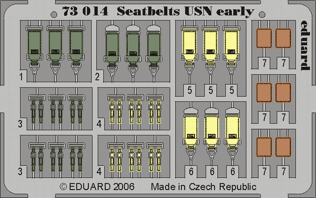 Ceintures de sécurité Eduard 73014 USN début 1/72