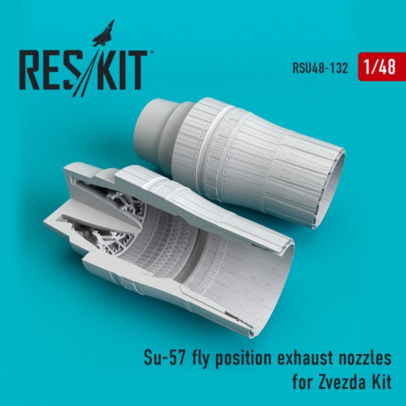 RESKIT RSU48-0132 Buses d'échappement de position de vol Su-57 pour kit Zvezda 1/48