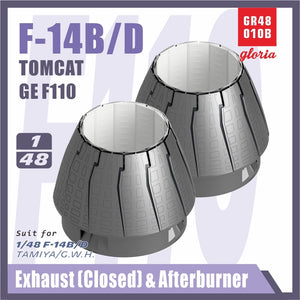 Gloria GR48010B F-14B/D F110-GE-400 Tuyère d&amp;#39;échappement et postcombustion FERMÉES TAMIYA/GWH 1/48