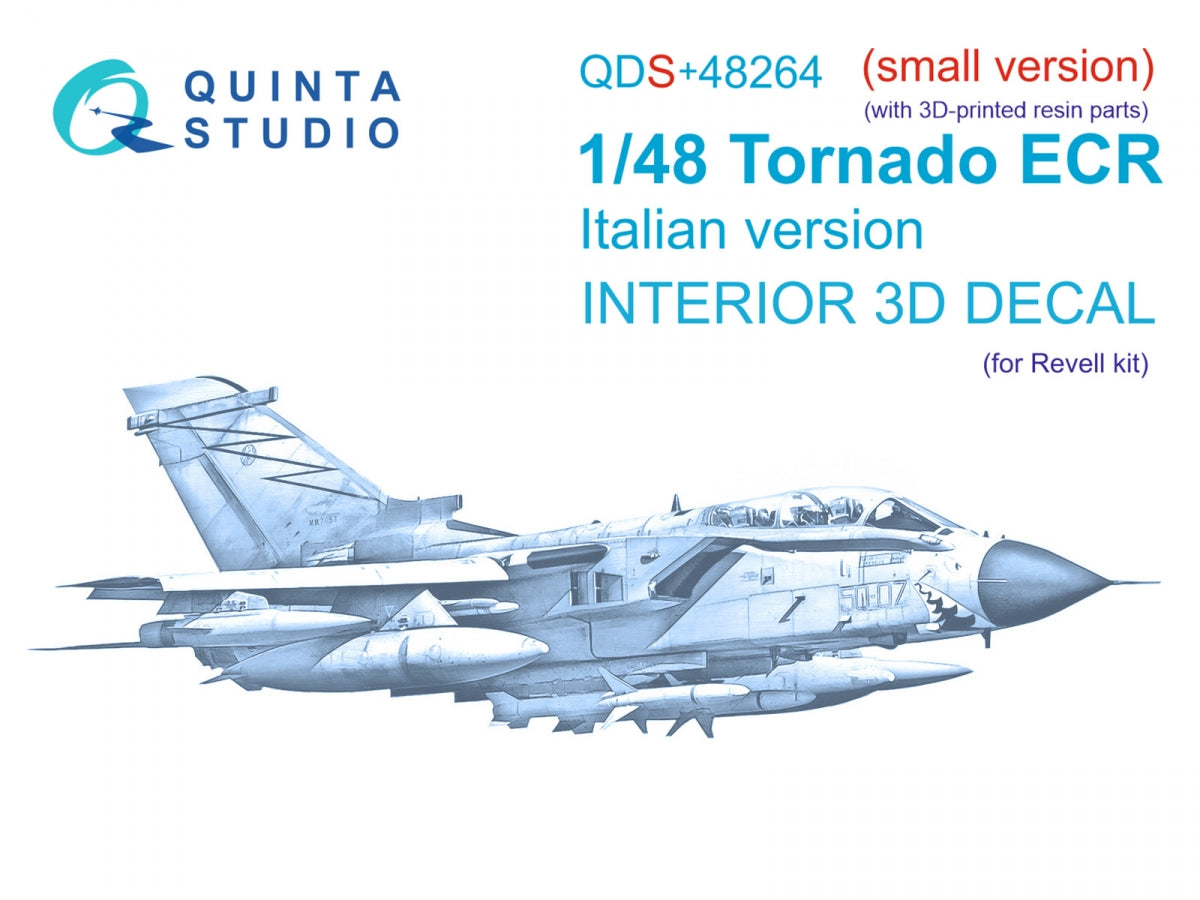 Quinta Studio QDS+48264 Tornado ECR Italien Intérieur coloré imprimé en 3D sur papier décalcomanie (Revell) (petite version) (avec pièces en résine imprimées en 3D) 1/48