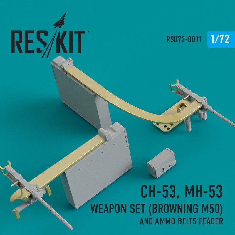 RESKIT RSU72-0011 Ensemble d&amp;#39;armement CH-53, MH-53 (Browning M50) et chargeur de bandes de munitions pour Revell, Italeri, Fujimi 1/72