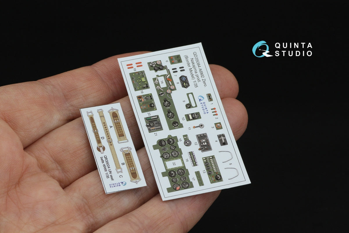 Intérieur imprimé en 3D et coloré sur papier décalcomanie (Border Model) Quinta Studio QD35084 A6M2 Zero (Nakajima Prod.) 1/35 – image 2