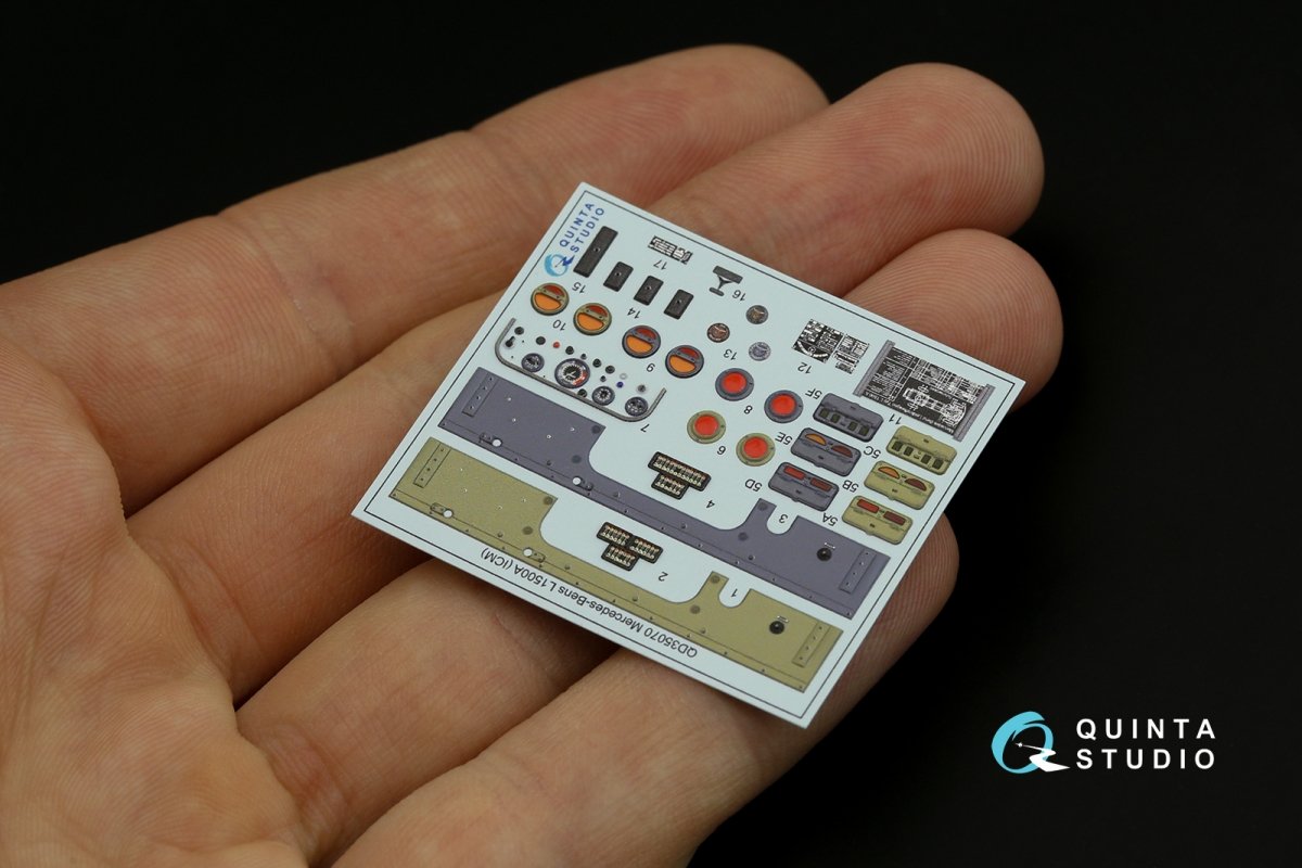 Intérieur imprimé en 3D et coloré sur papier décalcomanie (ICM) Quinta Studio QD35070 Mercedes-Benz L1500A à l&amp;#39;échelle 1/35  – image 2