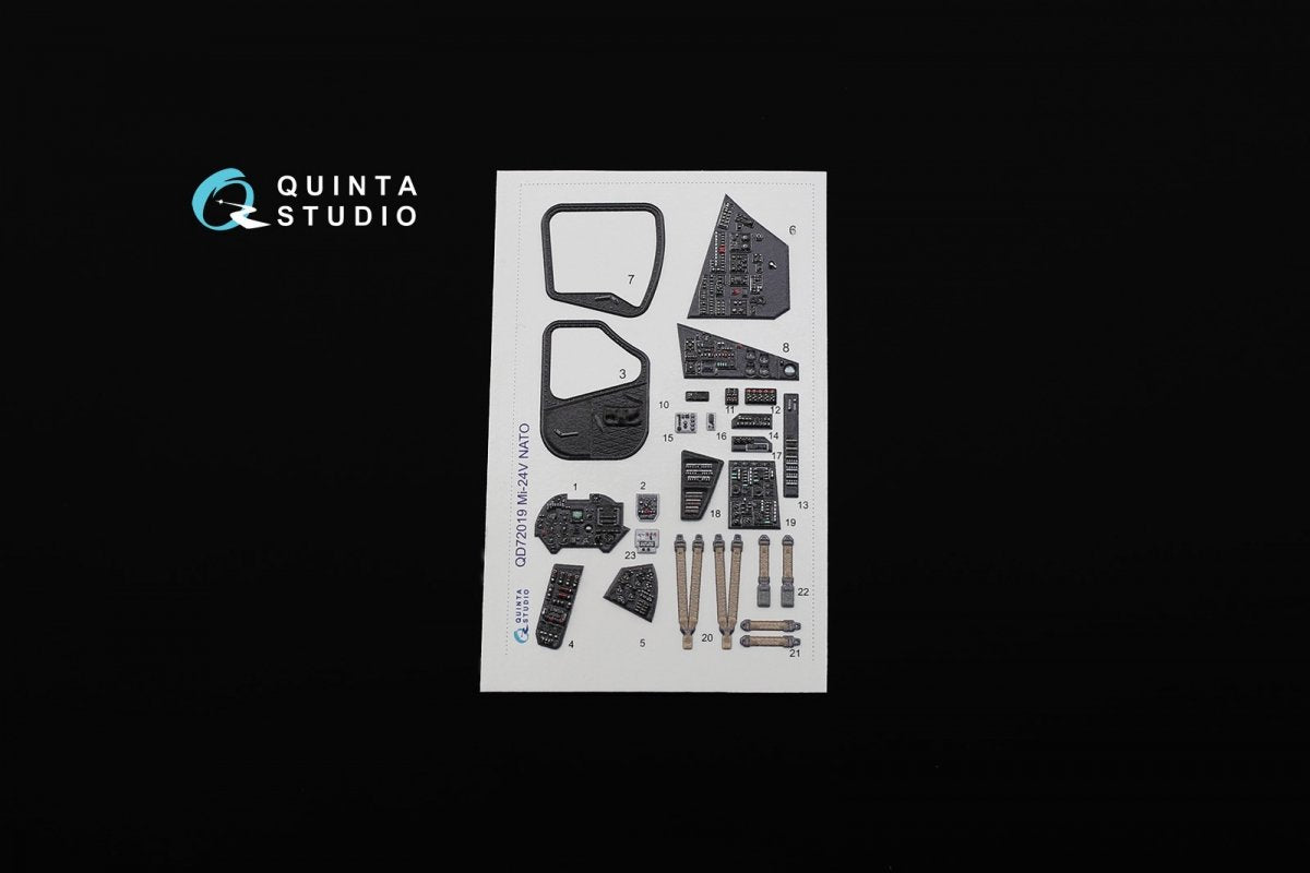 Intérieur imprimé en 3D et coloré sur papier décalcomanie Quinta Studio QD72019 Mi-24V OTAN (pour kit Zvezda) 1/72 – image 2