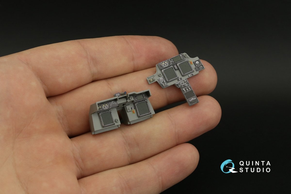 Intérieur imprimé en 3D et coloré sur papier décalcomanie (Takom) pour Quinta Studio QD35099 AH-64E, échelle 1/35  – immagine 5