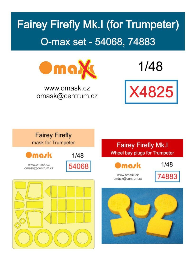 Kit Omask X4825 Fairey Firefly Mk.I O-max pour maquette Trumpeter au 1/48