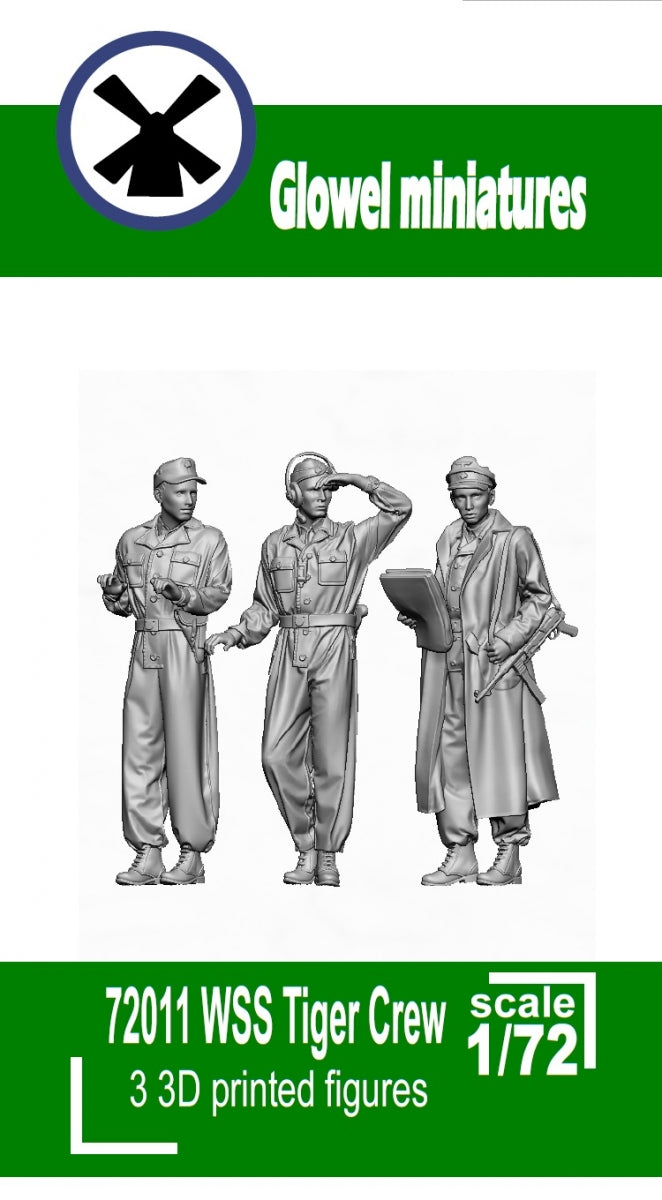 Glowel Miniatures 72011 WSS Tiger crew (3 figurines, imprimées en 3D) 1/72