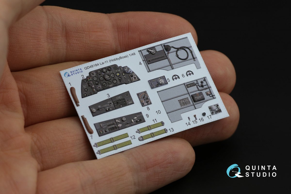Intérieur imprimé en 3D et coloré sur papier décalcomanie Quinta Studio QD48184 La-11 (HobbyBoss) 1/48 – Bild 2
