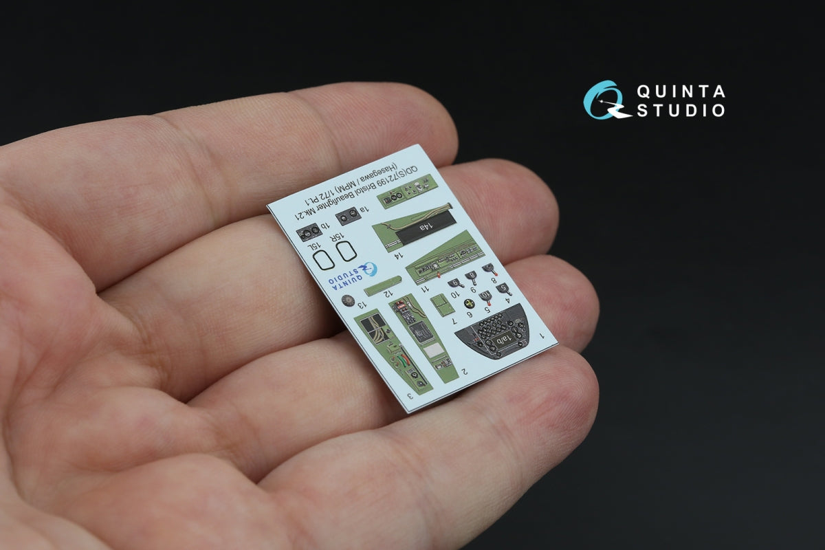 Intérieur imprimé en 3D et coloré sur papier décalcomanie Quinta Studio QDS-72199 Bristol Beaufighter Mk.21 (petite version) 1/72 – image 4