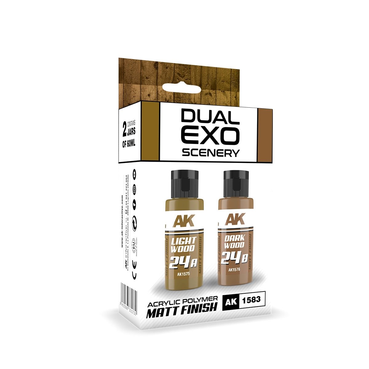 AK Interactive AK1583 DOUBLE ENSEMBLE DE DÉCORS EXO 24 – 24A BOIS CLAIR &amp;amp; 24B BOIS FONCÉ