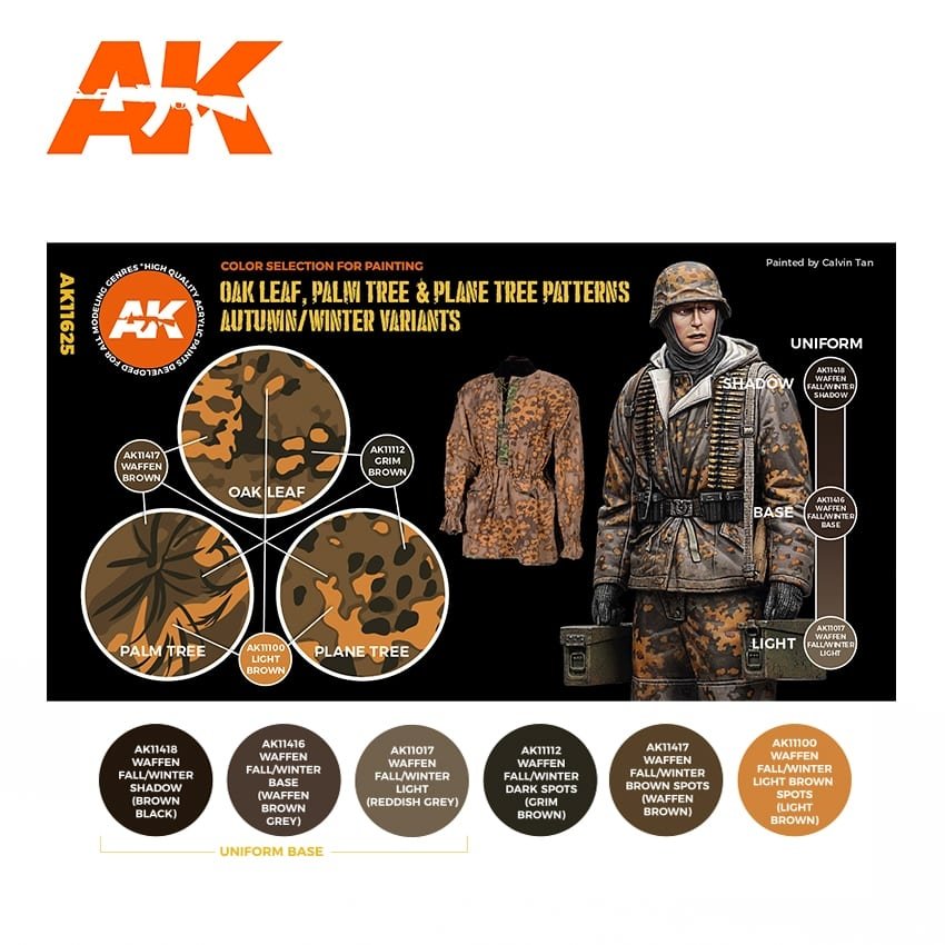 AK Interactive AK11625 MOTIFS FEUILLE DE CHÊNE, PALMIER ET PLAIN-PIED VARIANTES AUTOMNE/HIVER – Bild 2