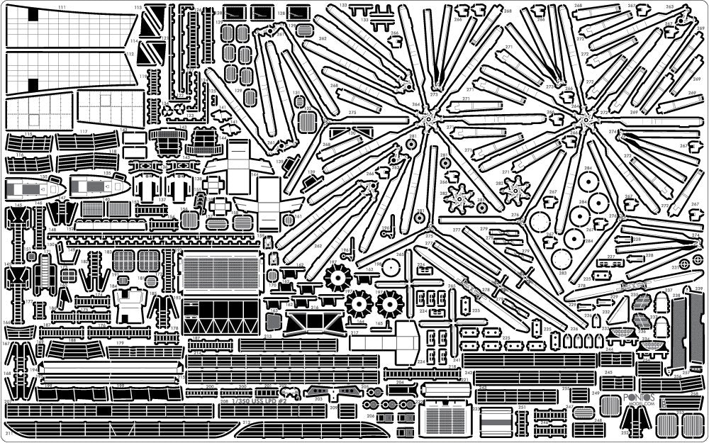 Pontos 35016F1 Ensemble de détails pour LPD de classe USS San Antonio (1/350) – imagen 13